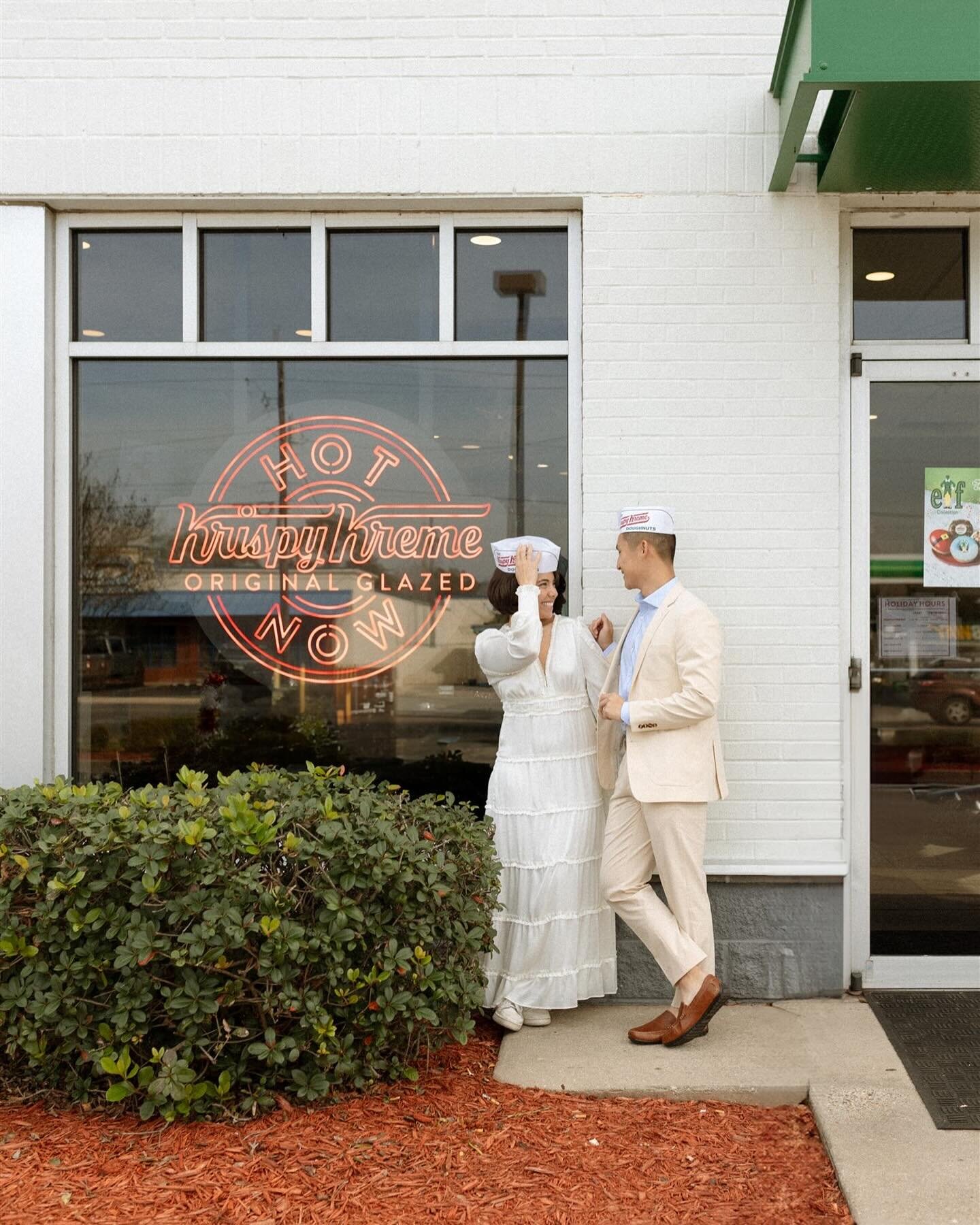 When Krispy Kreme was a key component of your dating relationship- you go back for engagement pics 💛🍩

&bull;
&bull;
&bull;
&bull;
#krispykreme #pensacolaengagementphotographer #pensacolaphotographer #gulfcoastphotographer #emeralcoastphotographer 