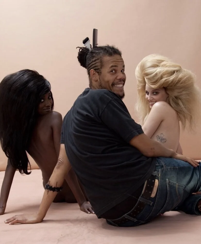 Chuckie Amos and models. Hair by Chuckie Amos. Image courtesy of Chuckie Amos.