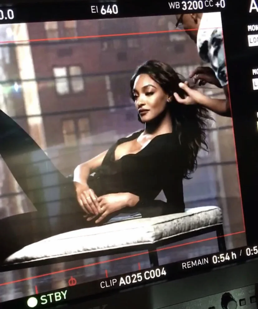 Chuckie Amos with Jourdan Dunn. Hair by Chuckie Amos. Image courtesy of Chuckie Amos.