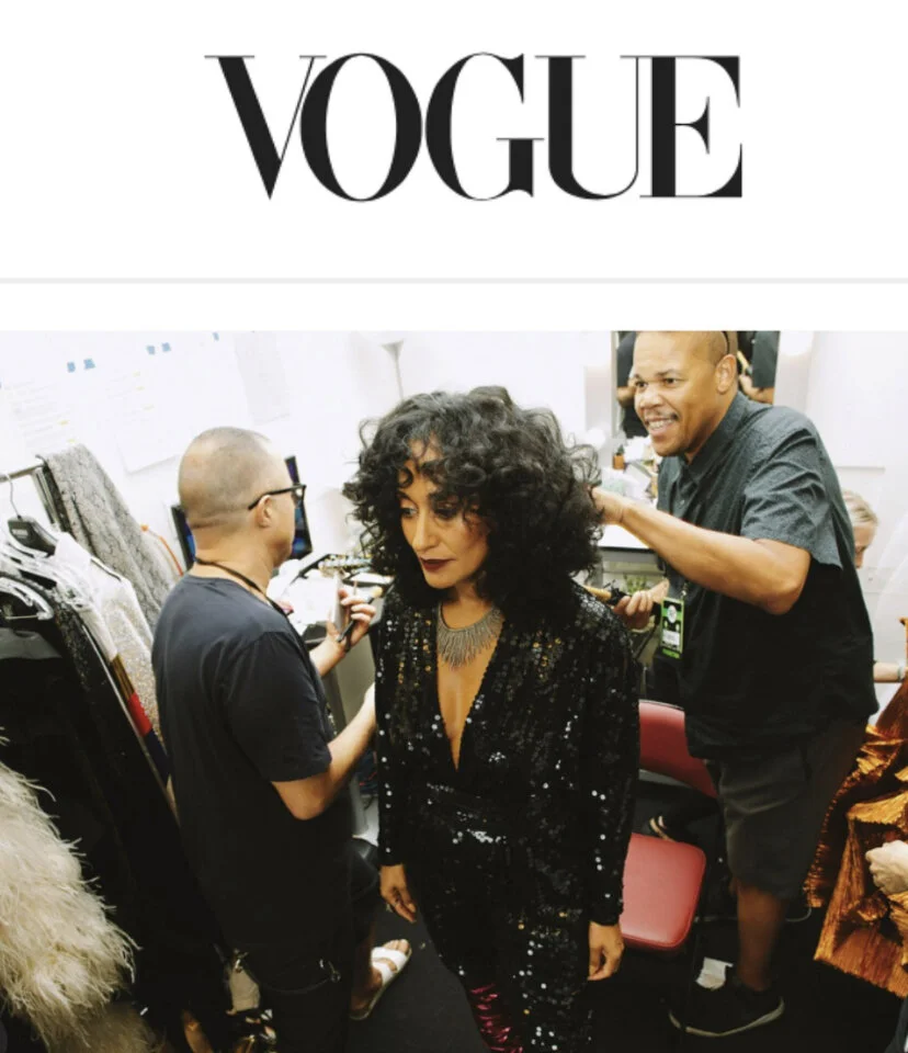 Chuckie Amos with Tracee Ellis Ross. Hair by Chuckie Amos. Image courtesy of Chuckie Amos.