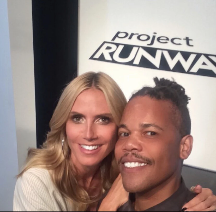 Chuckie Amos with Heidi Klum. Hair by Chuckie Amos. Image courtesy of Chuckie Amos.