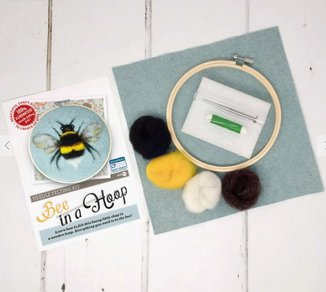Bee in a Hoop Needle Felting Kit — World Cup Cafe & Fair Trade Market