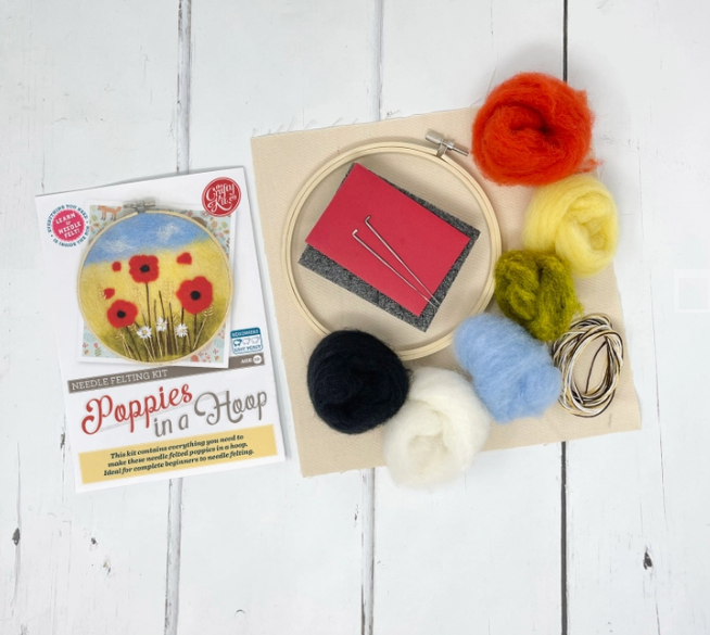 Poppies in a Hoop Needle Felting Kit — World Cup Cafe & Fair Trade