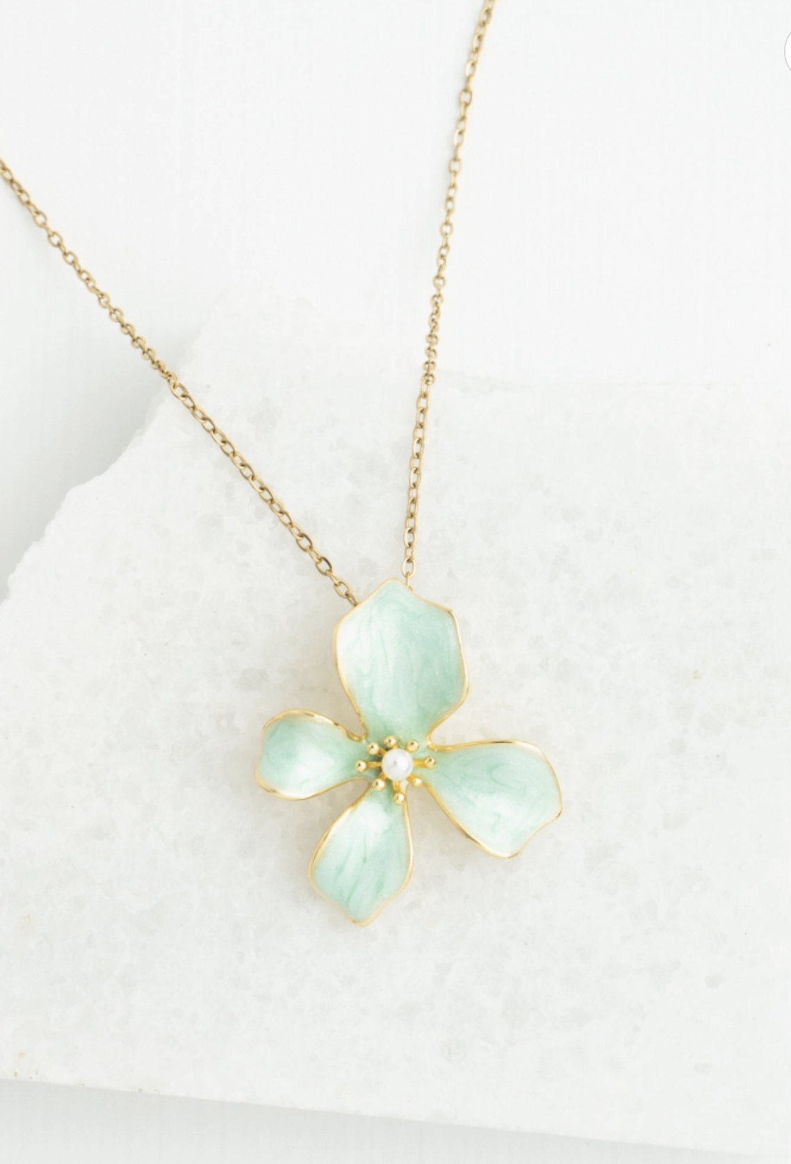 Hope in Bloom Necklace in Mint