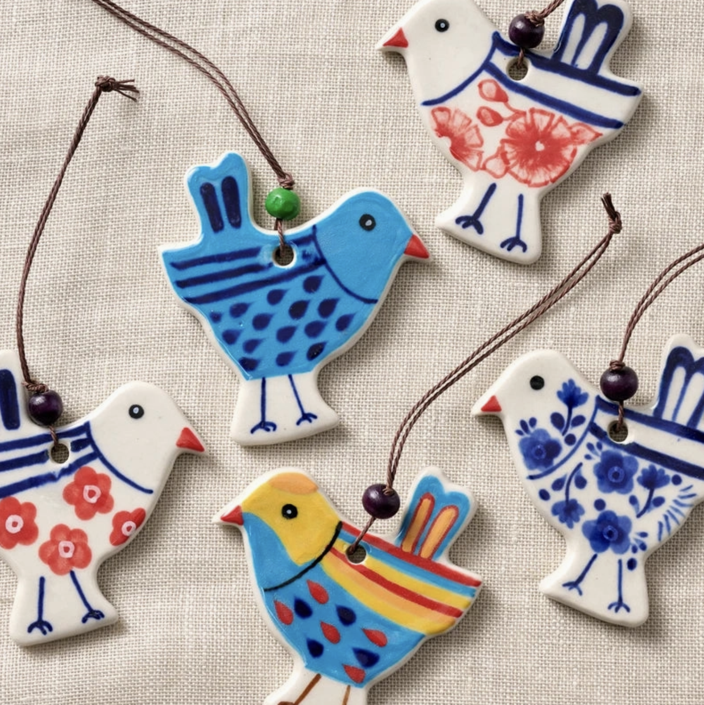 Hand Painted Ceramic Bird Ornament