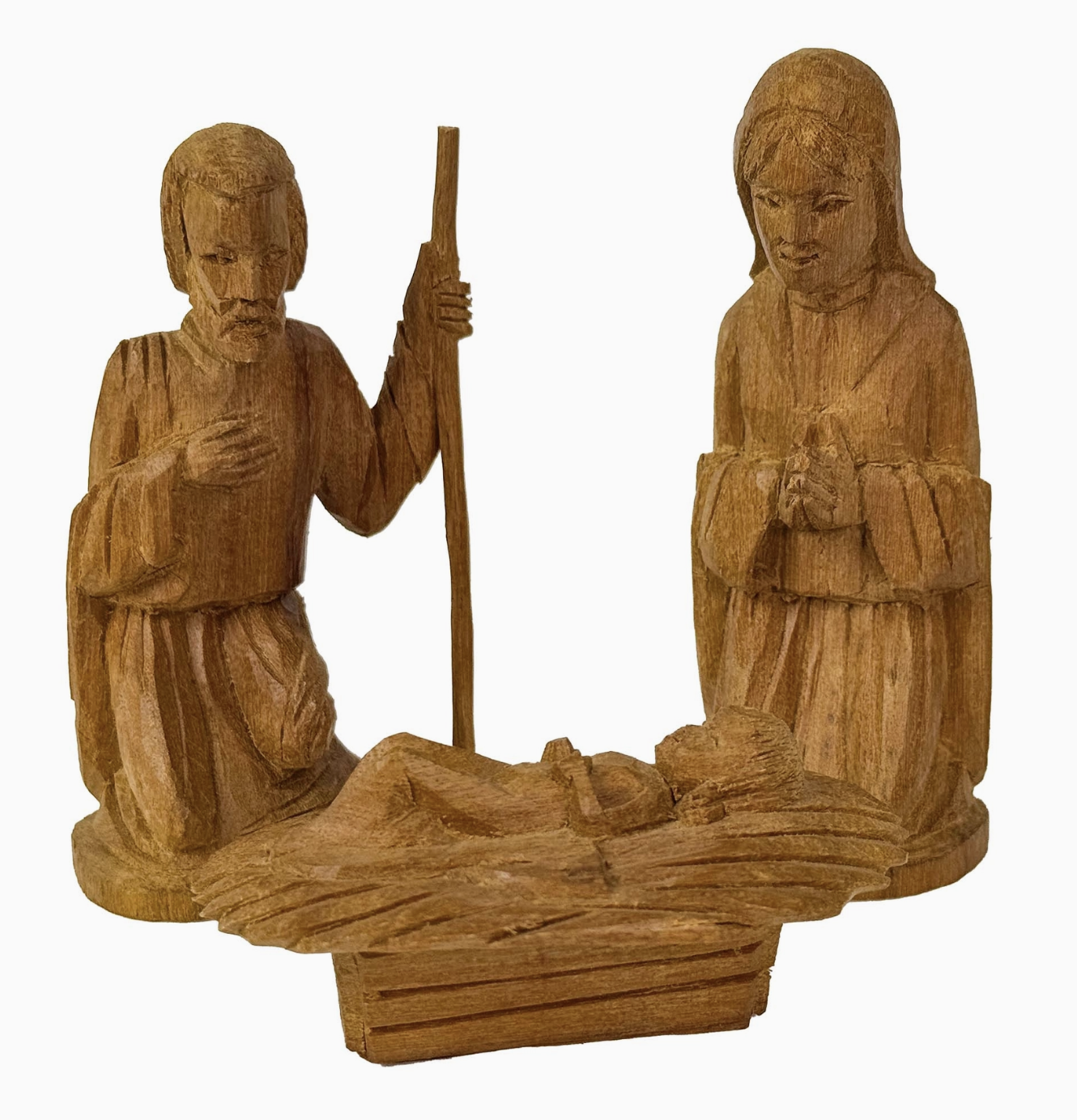 Hand-Carved Olive Wood Nativity Set of Three from Kenya