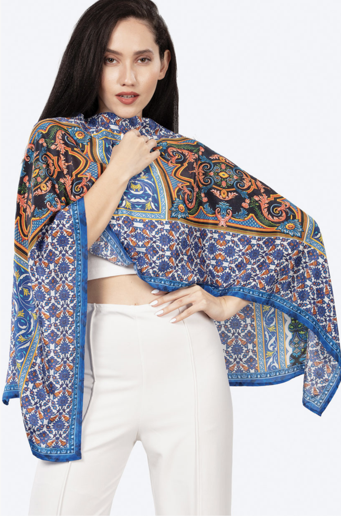 Blue & Gold Mosaic Dayita Cupro Scarves