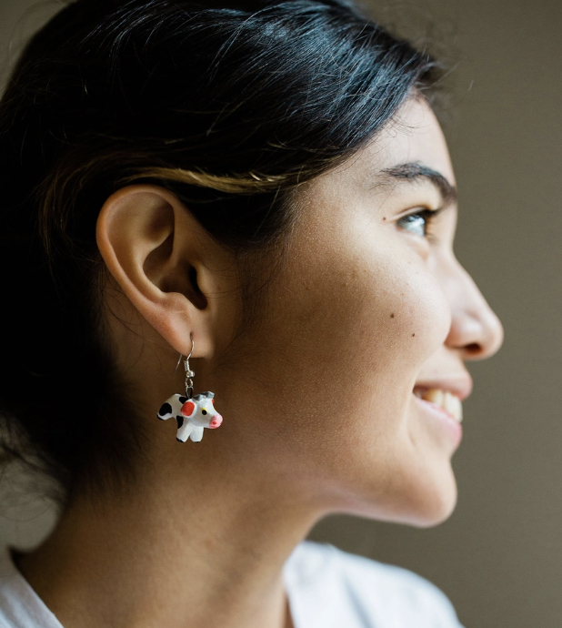 Cow Ceramic Earrings