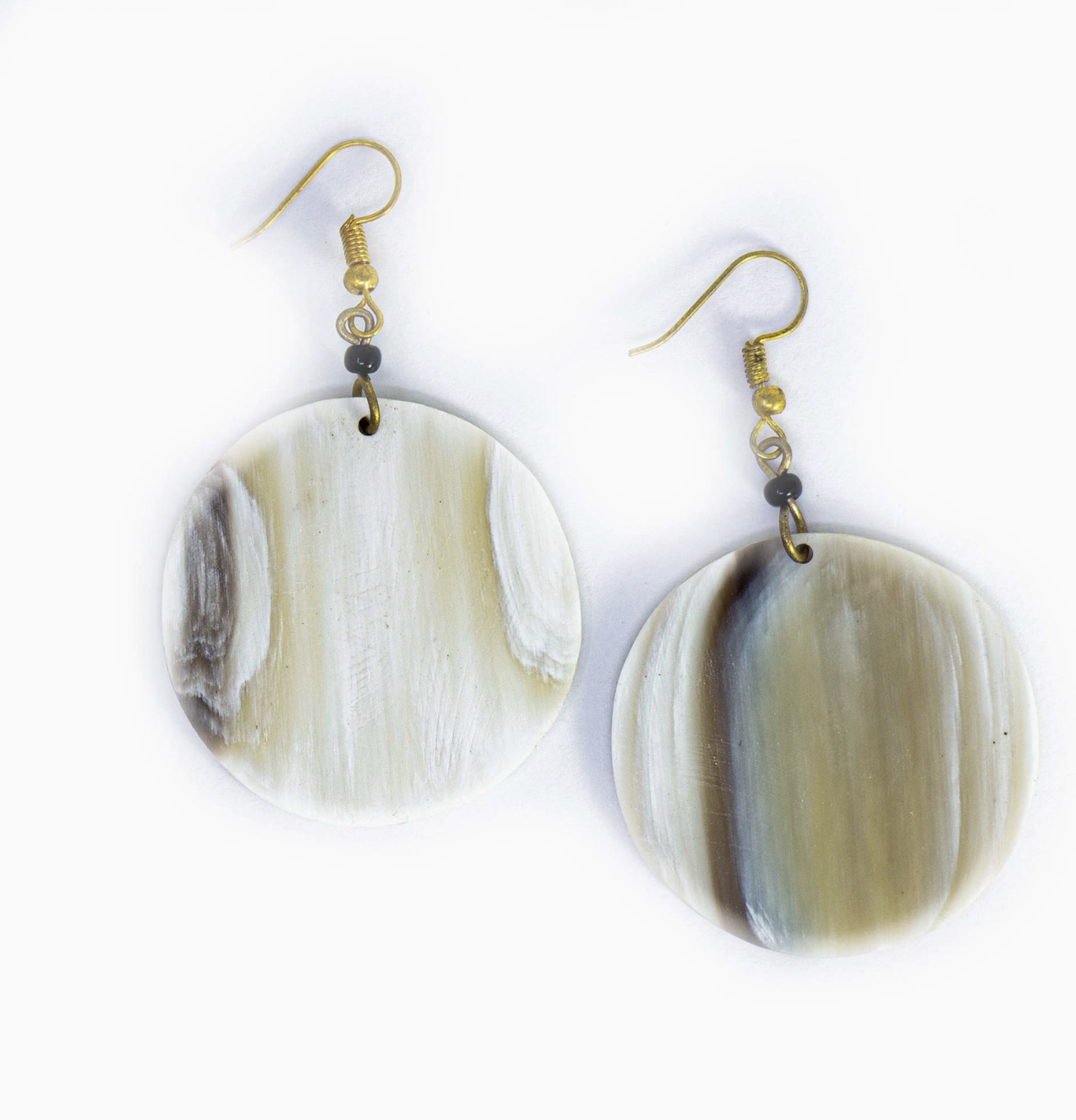 Circle Dangle Horn Earrings