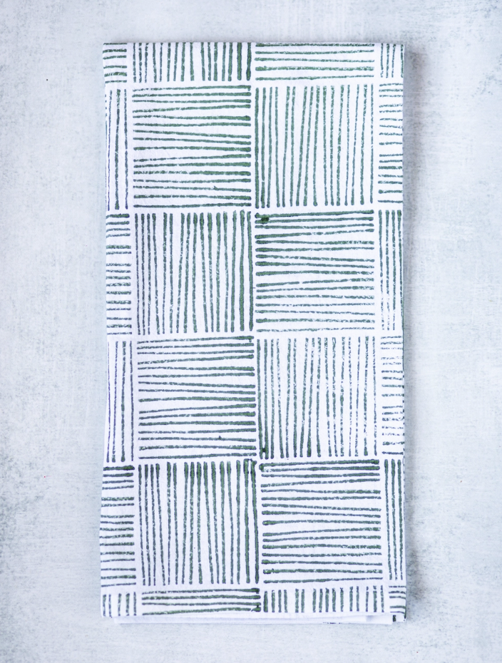 Tea Towel - Striped, Sage