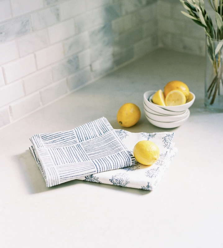 Tea Towel - Striped, Navy