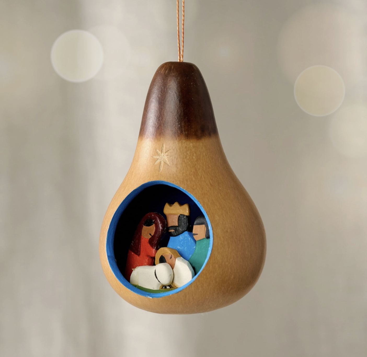 Kurku Modern Nativity Gourd Ornament