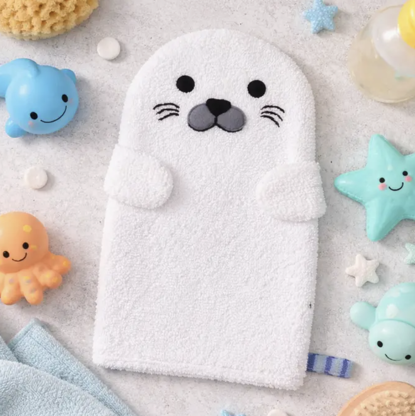Baby Washcloth Bath Mitt – Pearl the Seal