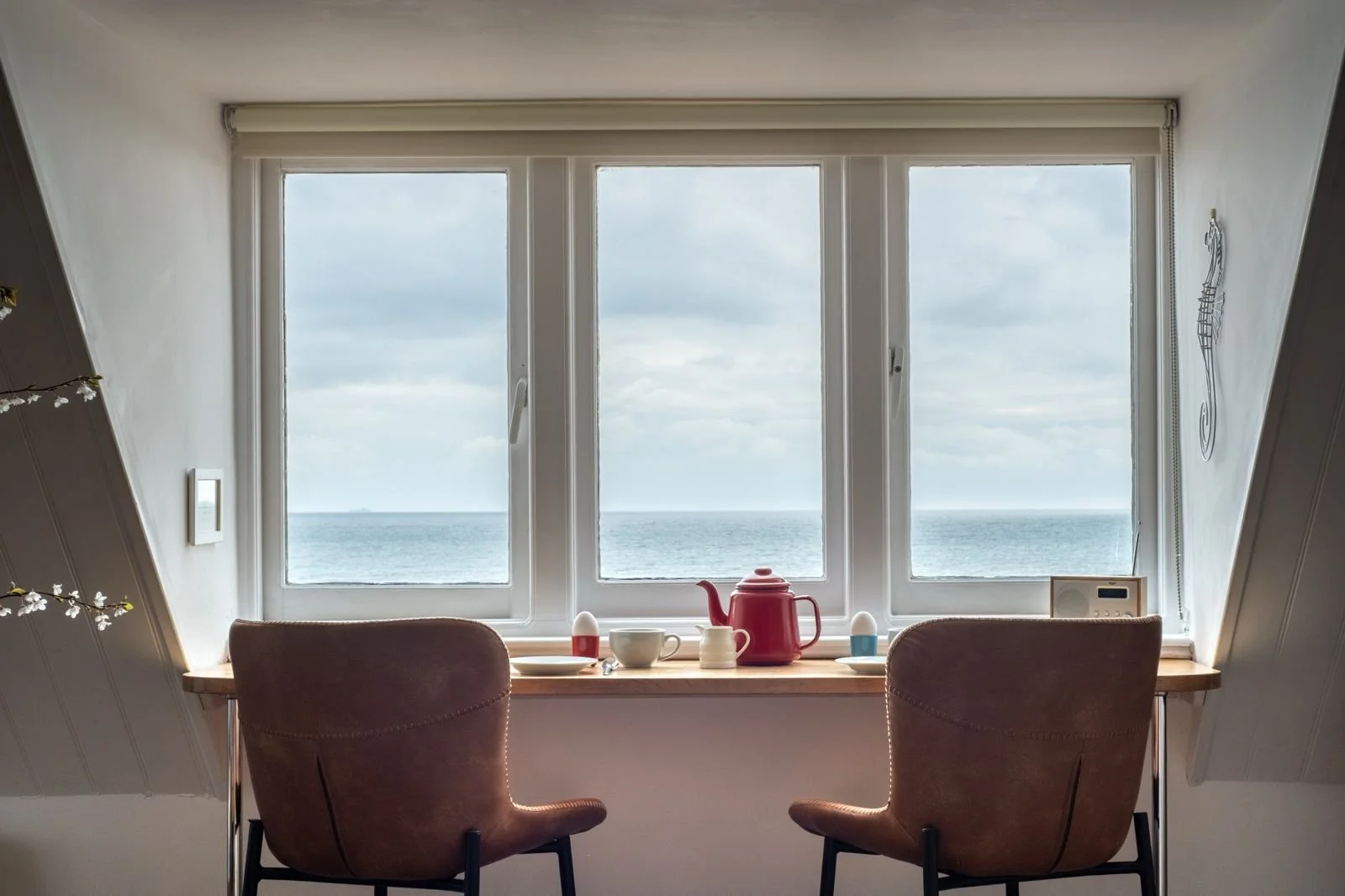 Breakfast overlooking the sea