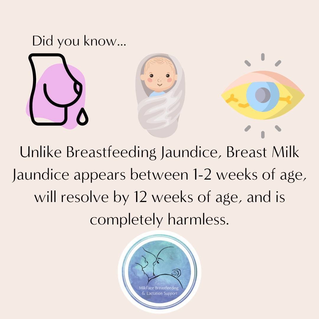 Breastfeeding Jaundice, on the other hand, appears within the first week, depends on milk intake and excretions to resolve, can be cause for concern, and should be closely monitored.⁠
⁠
Cessation of breastfeeding is NOT indicated and should NOT be re