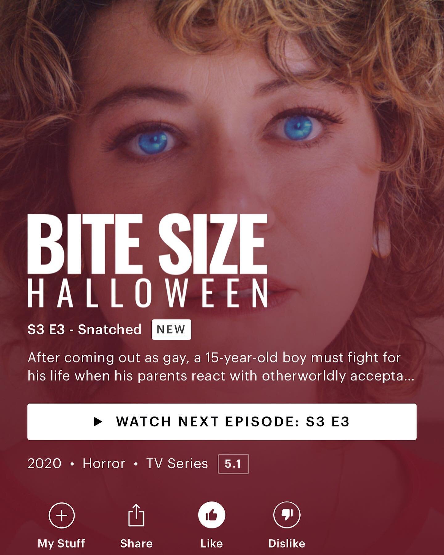 SNATCHED is now streaming on @hulu! Bite Size Halloween, Season 3, Episode 3. We recommend watching it with the sound up high, on the largest screen possible. 😉

Also, congrats to all the other filmmakers and their teams! It's a privilege to be in y