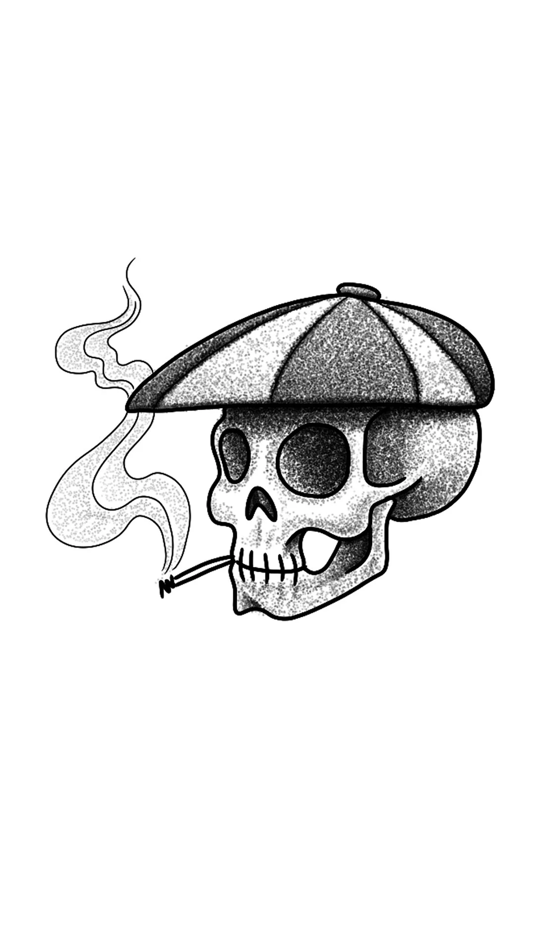 Mini Skull with Smoke and Flat Cap
