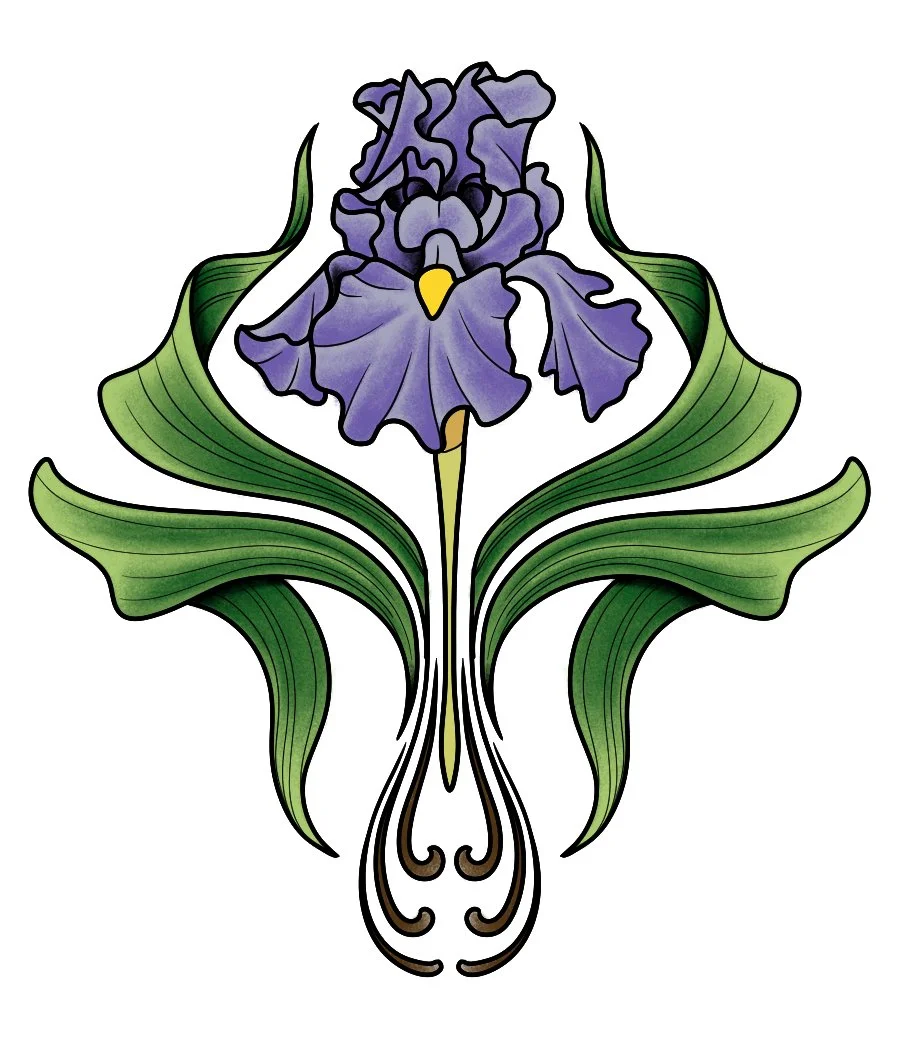 Art Nouveau Bearded Iris