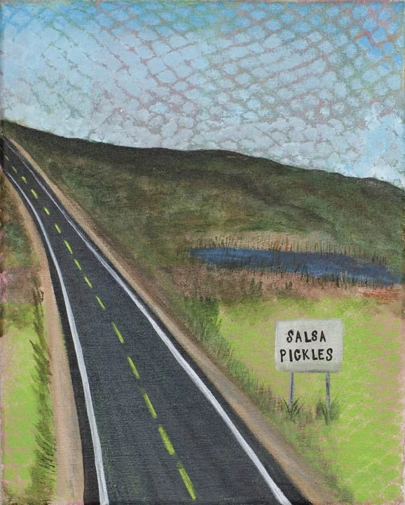Salsa Pickles?
Acrylic & latex on canvas
10"x8"
2025