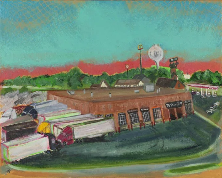 The View from the Top (Third) Floor of the Holiday Inn Express Somewhere along 1-35
Acrylic & latex on canvas
16"x20"
2024