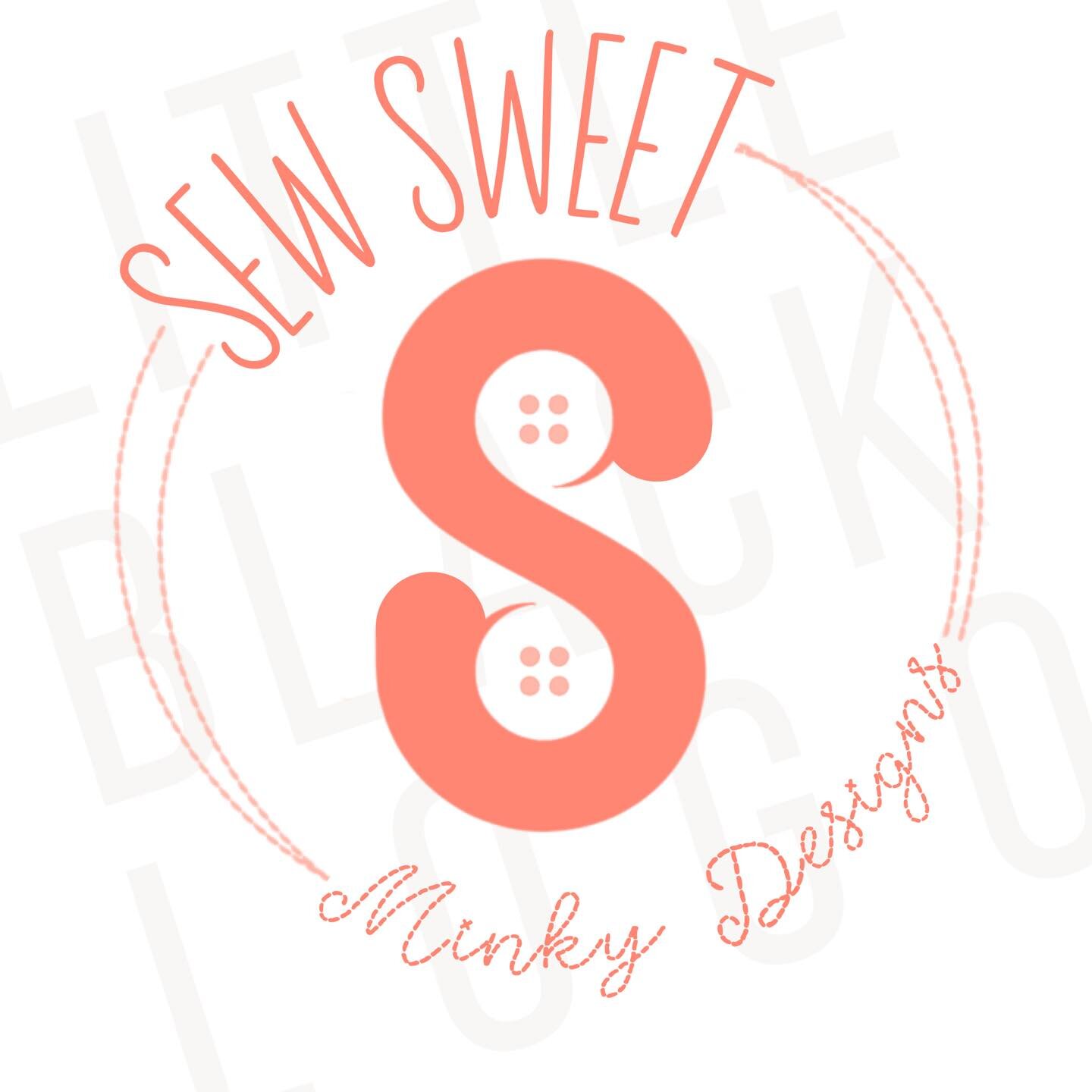 It was time for Sew Sweet Minky Designs to get a logo makeover! 

I kept the &ldquo;sewn&rdquo; border, but updated the fonts and added some more sewing details with the buttons inside the S! 

I love the peachy pink color of the original design so k