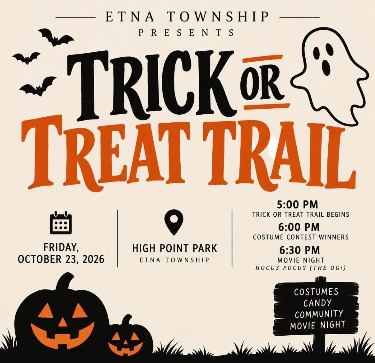 Etna Trick or Treat Trail