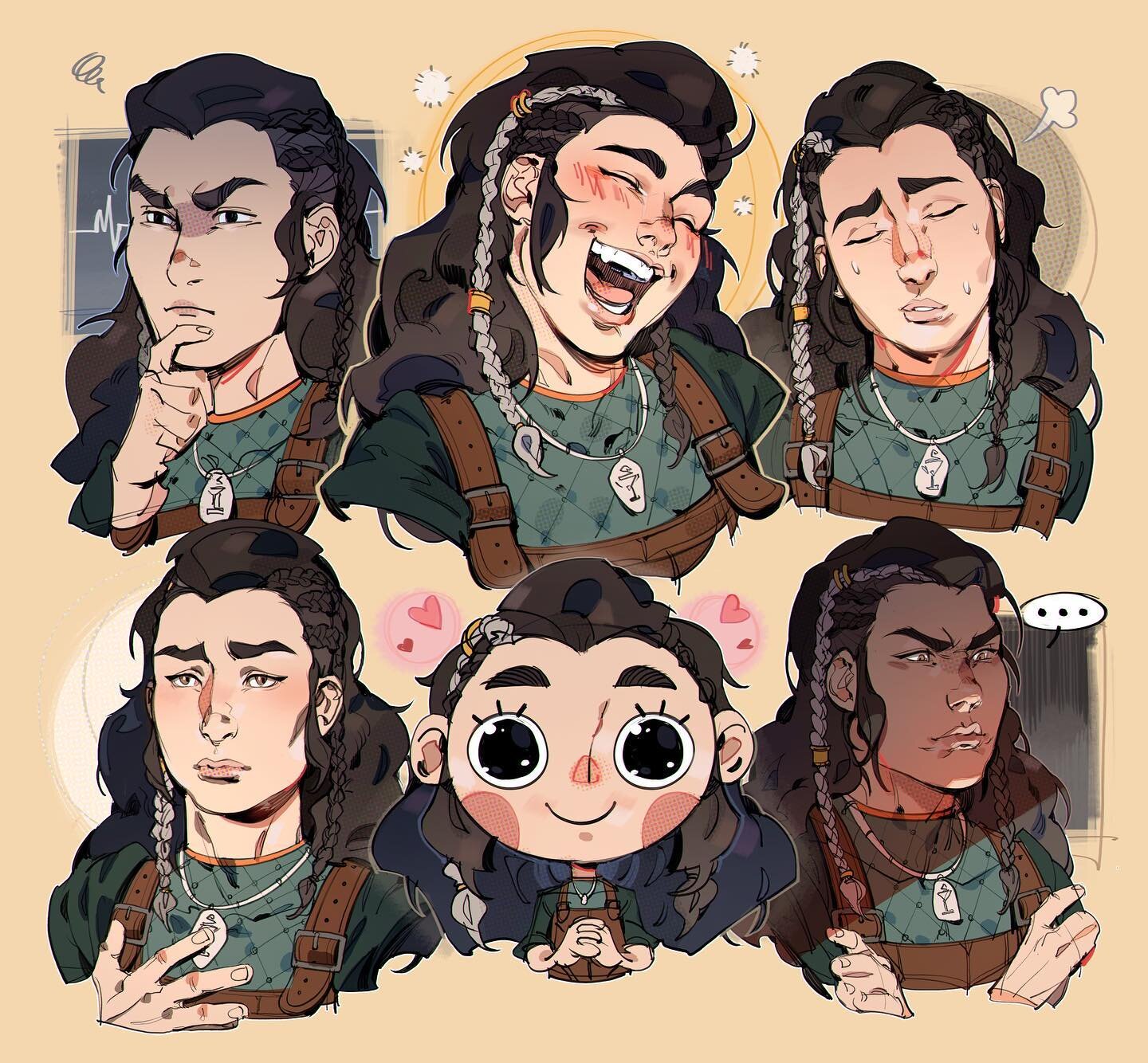Expression sheet commission for @gibiofficial of @rivvsofficial 's DnD OC, Laslinn! She was so fun to draw 😭💖 
. 
#dnd #oc #digitalart #expressions #commission #originalcharacter #dungeonsanddragons