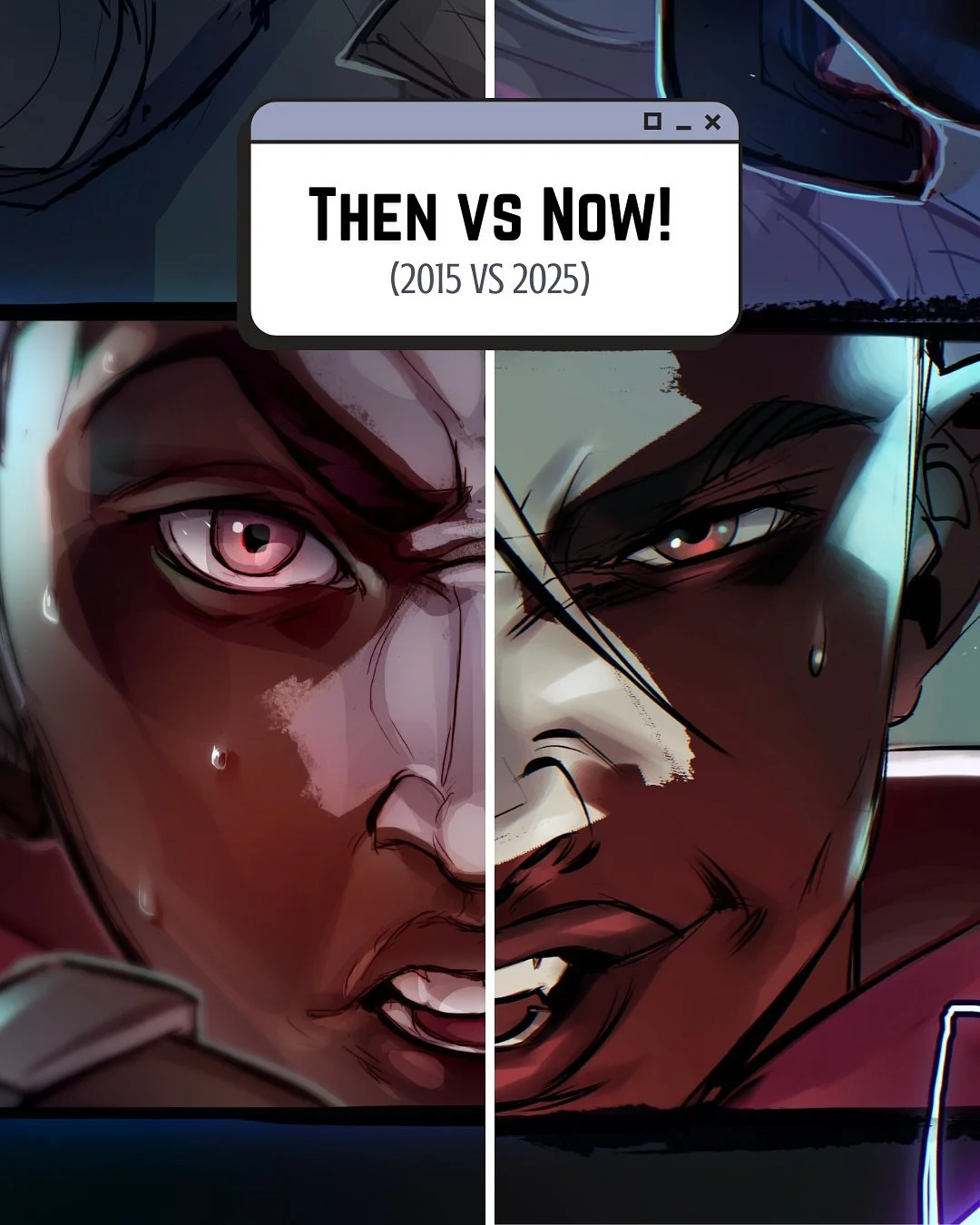 Another updated piece for the #TFT Paris Open! ✨ Considering it&rsquo;s been a decade, it was hard to not just straight up redraw the whole piece. Proud of how far I&rsquo;ve come and maybe one day I&rsquo;ll recreate this in full! 😚

Which do you l