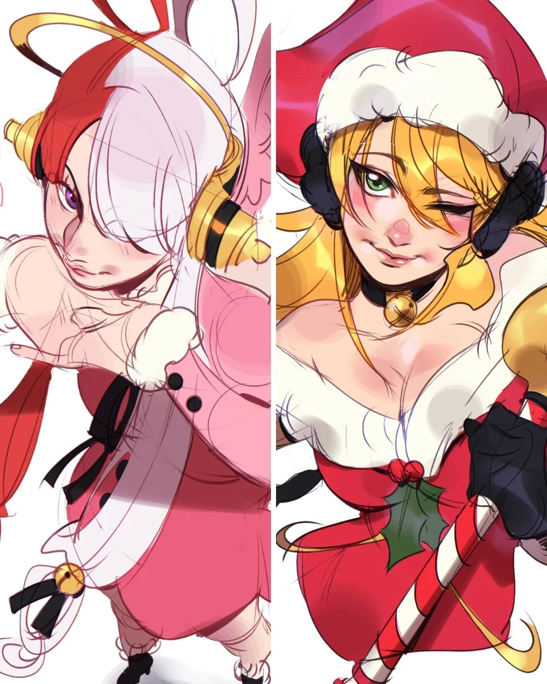 Uta (One Piece) &amp; Dark Magician Girl (Yugioh) 🤶 Thank you all for coming to the xmas sketch request stream and hanging out! Truly blessed to be able to create art for a living so thank you for making that possible! Hope you have a great holiday 