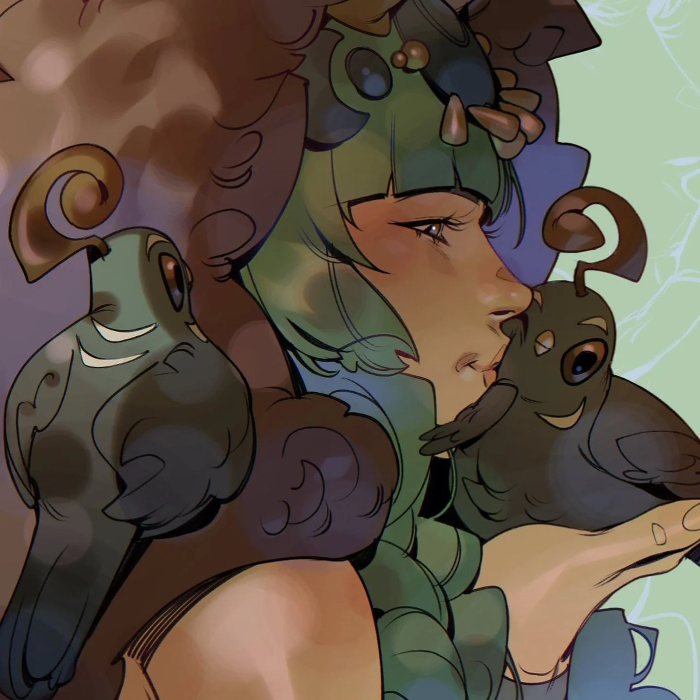 I always do zooms as the first slide for my pieces and I&rsquo;m not sure why I didn&rsquo;t do it for these even though I&rsquo;m so proud of em so here they are! 🖤✨ #artist #art #illustration #hades #artemis