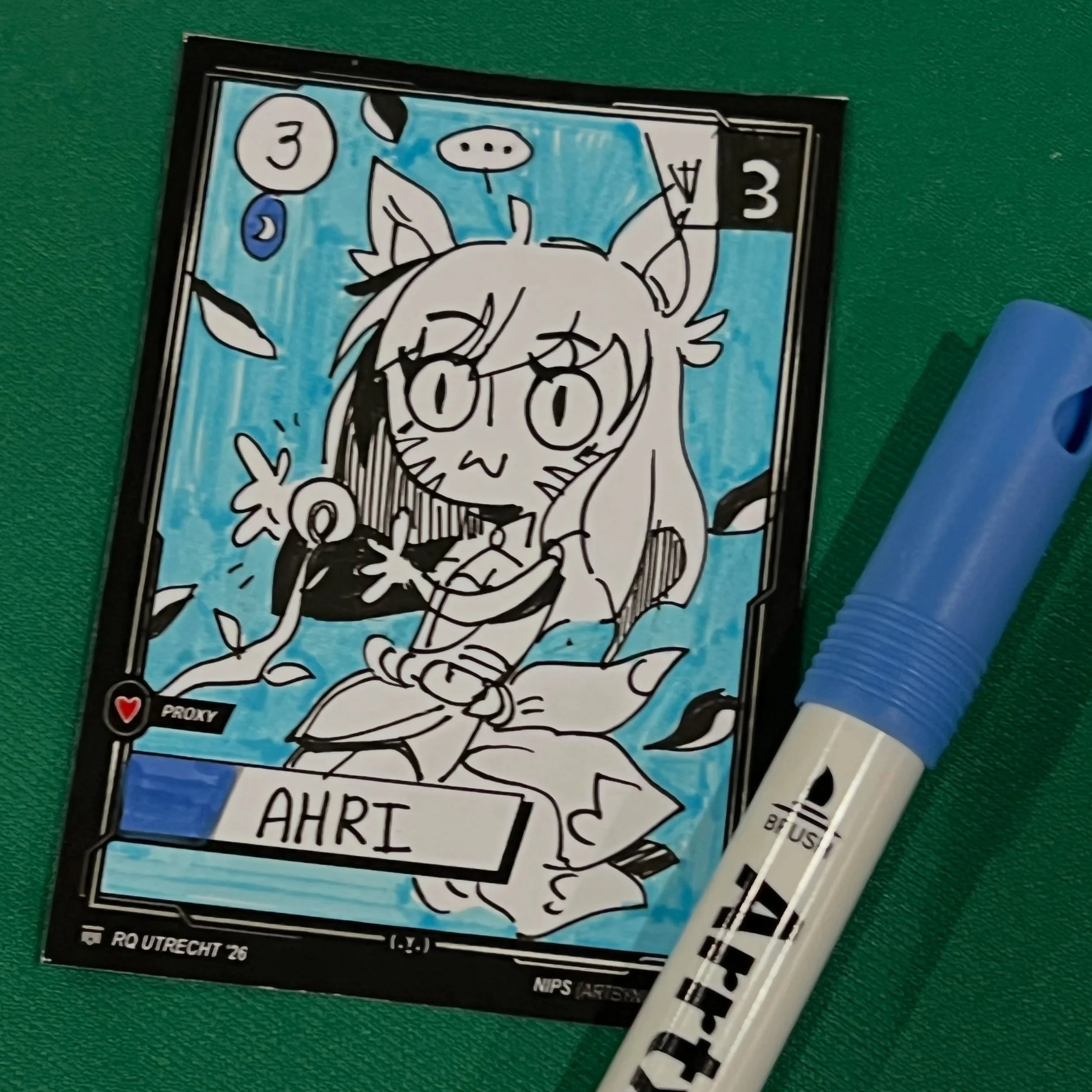 Little proxy doodles I did at the @playriftbound RQ Utrecht for the attendees! ✏️ I made some border templates and asked people what their favorite card was so I could scribble it! These were so fun to do and I look forward to doing them at every RQ 