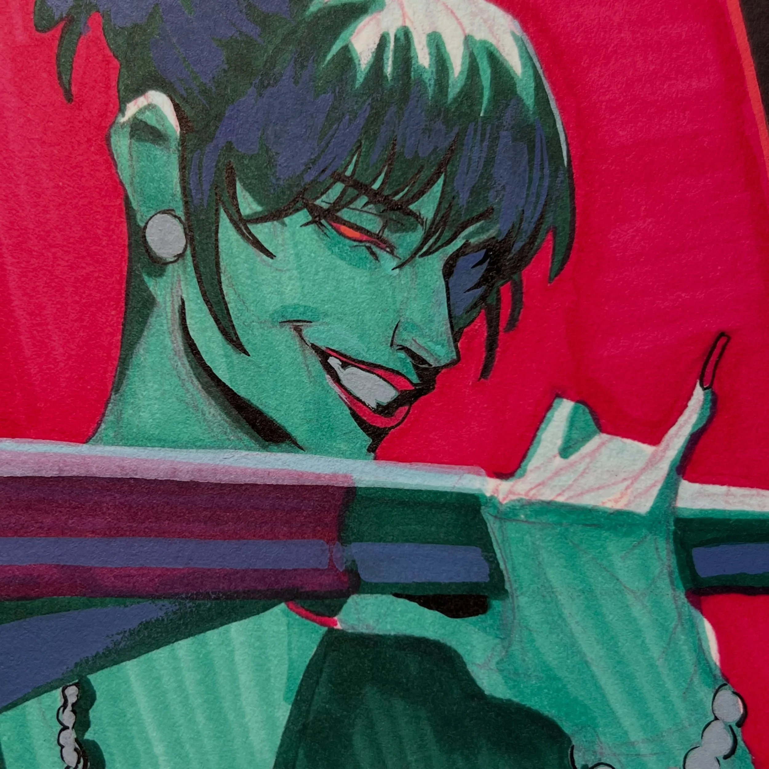 Effi @OFFcellcomic 🩸 ( 1 hr / Day 2 #artober2026 ) #inktober #sketchbook #originalcharacter #traditionalart