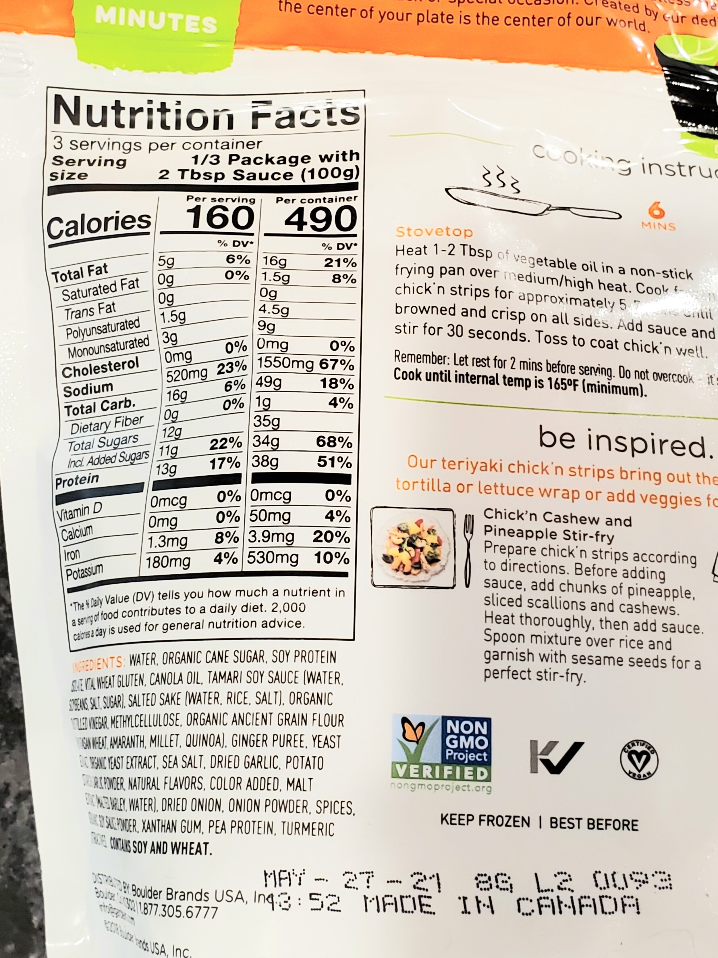 Gardein Teriyaki Chick'n Strips Review — Consciously Katelyn