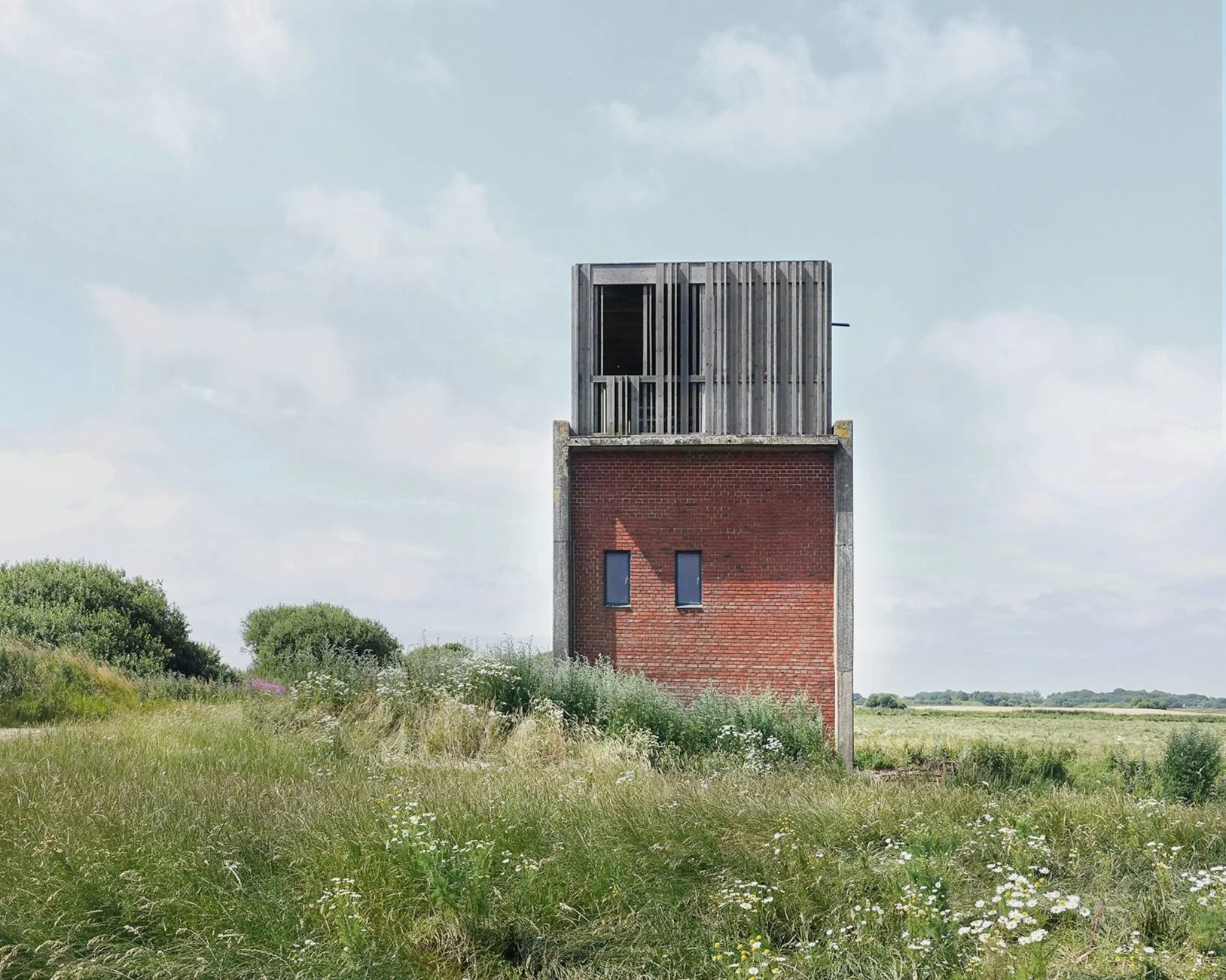 Pumpestasjon Øst. Bygget har fått en ekstra etasje av tre.