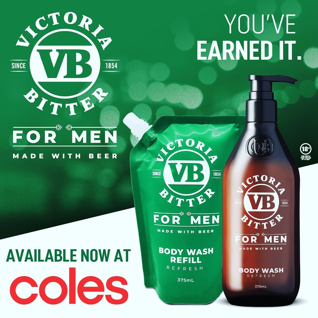 VB for Men Body Wash and NEW Body Wash refill packs available now at @colessupermarkets !

YOU&rsquo;VE EARNED IT.

#vb #victoriabitter #beer #aussie #coles #refillpack