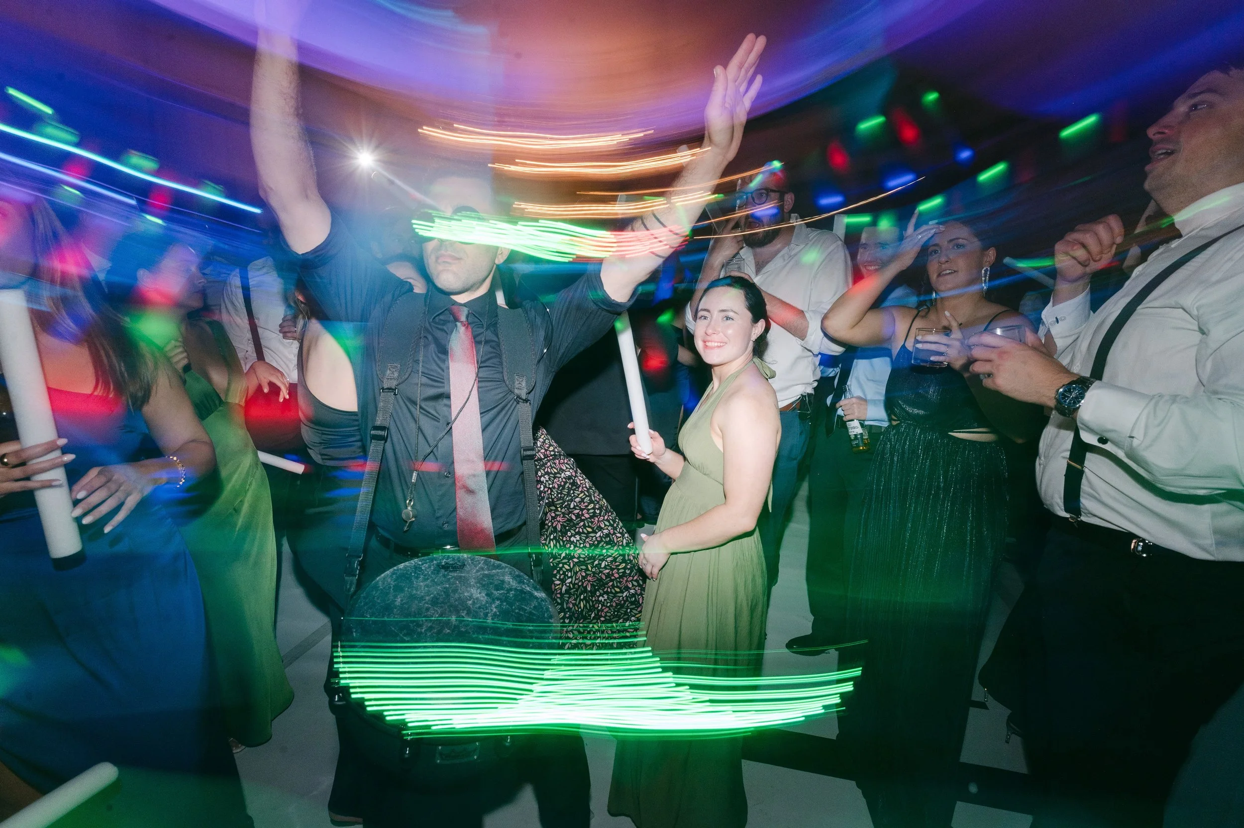 drummer coordinates light show with performance at high end event in philadelphia