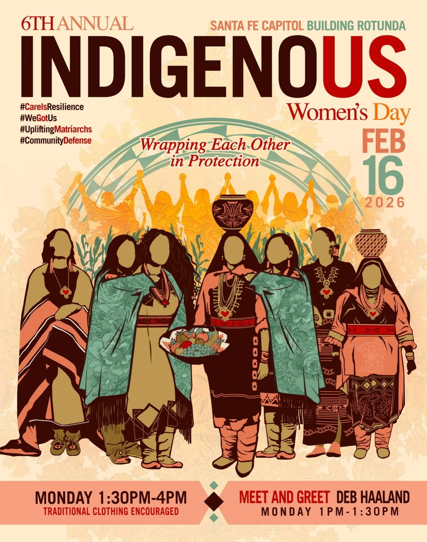 ✨ 6th annual Indigenous Women&rsquo;s Day ✨️
At the Roundhouse on February 16, 2026 from 1-4:30pm. This annual event began in 2021 with the support of Senator Linda Lopez to honor the contributions of New Mexico&rsquo;s Indigenous women/femmes, girls