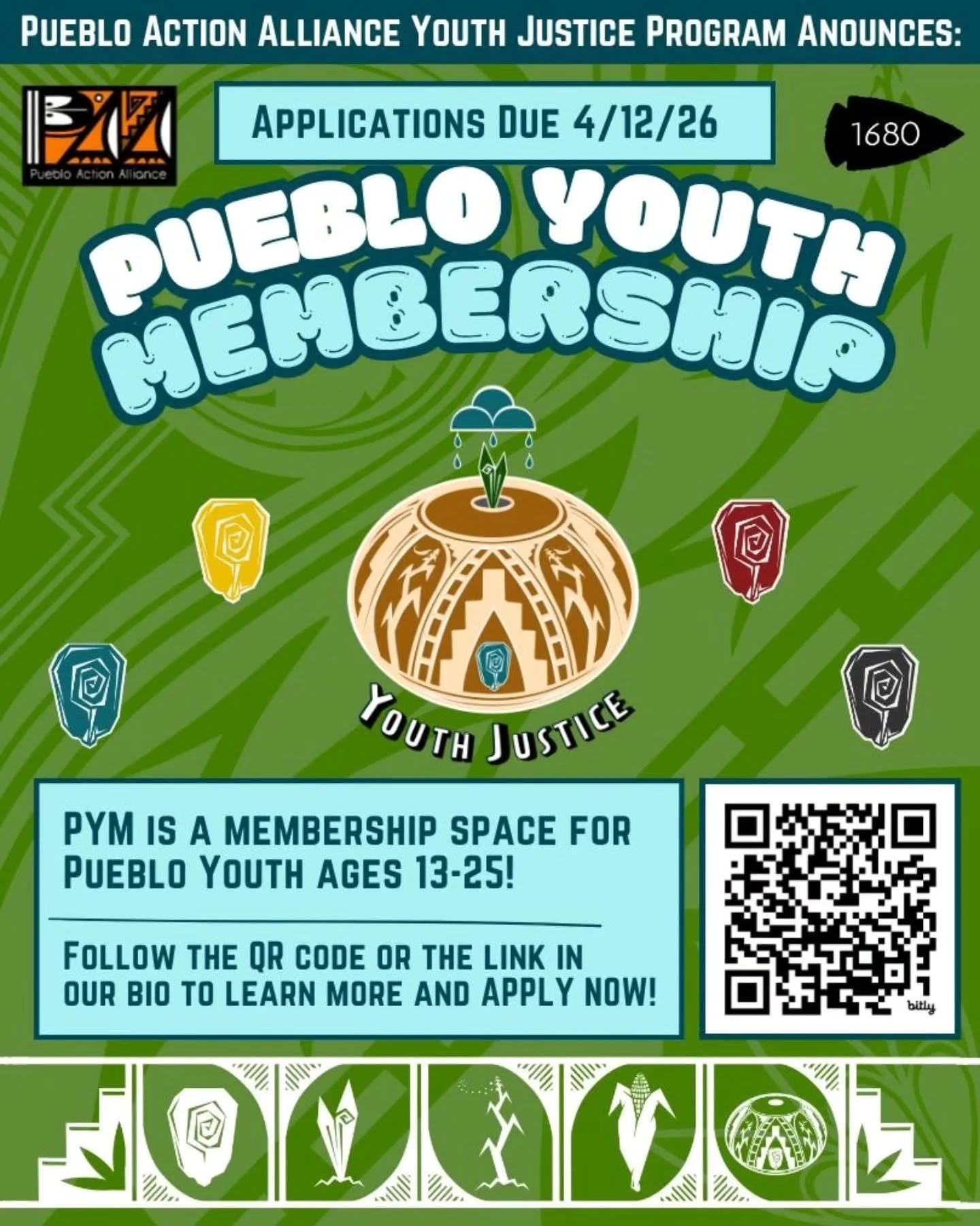 🫧 Pueblo Action Alliance is excited to announce the Pueblo Youth Membership (PYM)! 🫧

⚡️Applications due 4/12/26. Find the application in our Linktree or scan our QR code for the PYM app!

💫 This space will consist of young Pueblo relatives who wi