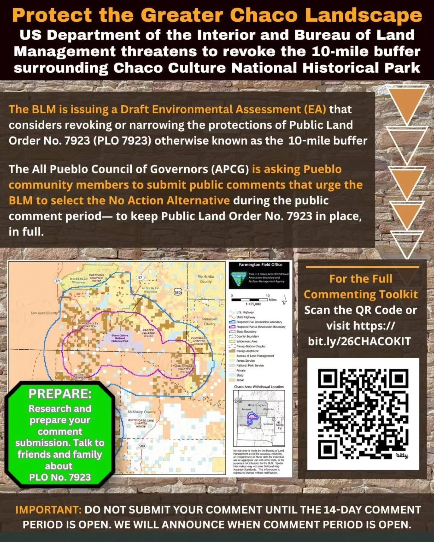 ✨ Protect Greater Chaco! ✨

Greetings relatives, in collaboration with the All Pueblo Council of Governors and trusted native organizations, we have worked extensively to bring you with critical information to help inform and prepare our Pueblo Commu