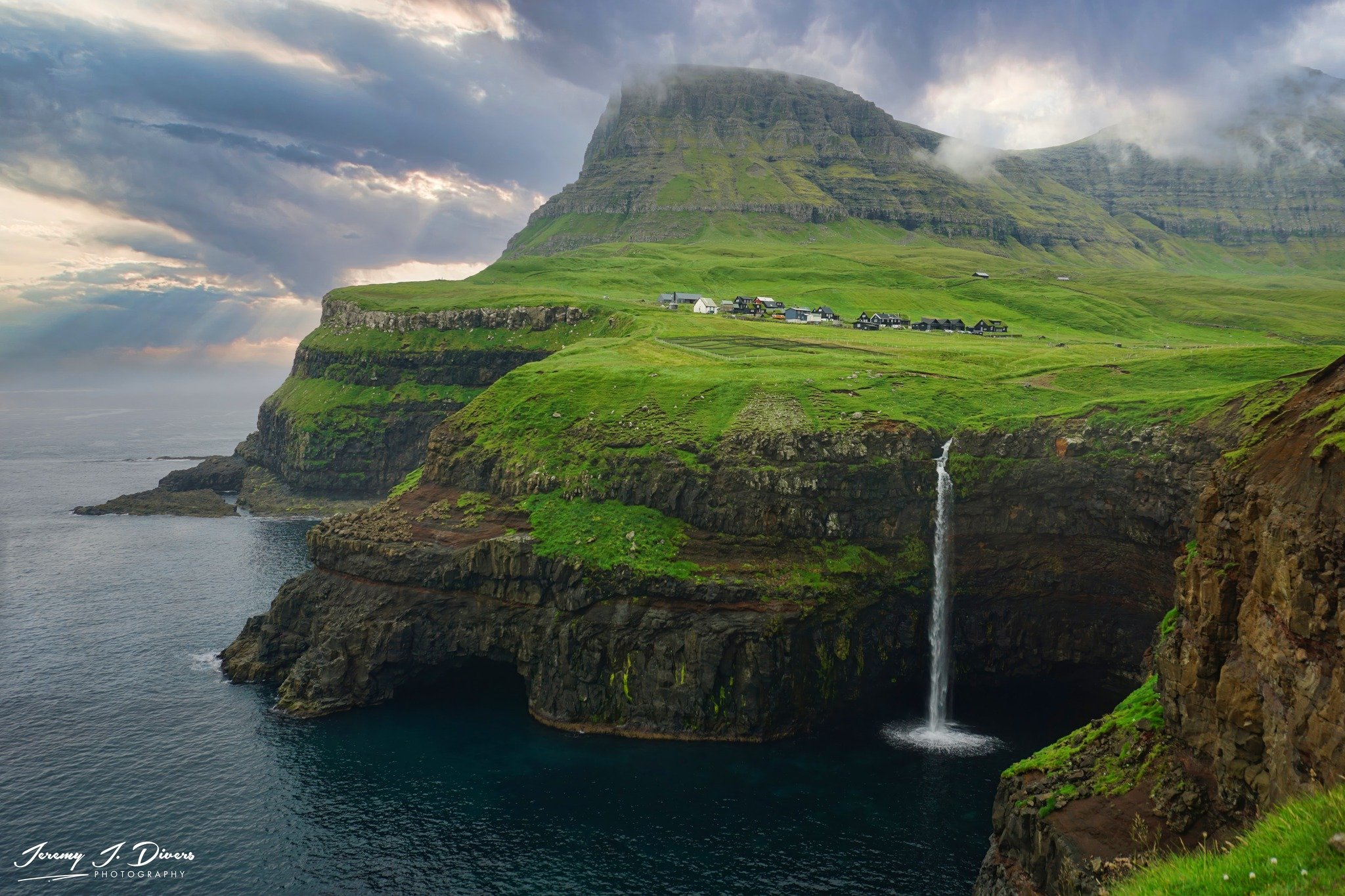 “Whispering Falls at the World’s End” Gásadalur Village and Múlafossur Waterfall, Faroe Islands