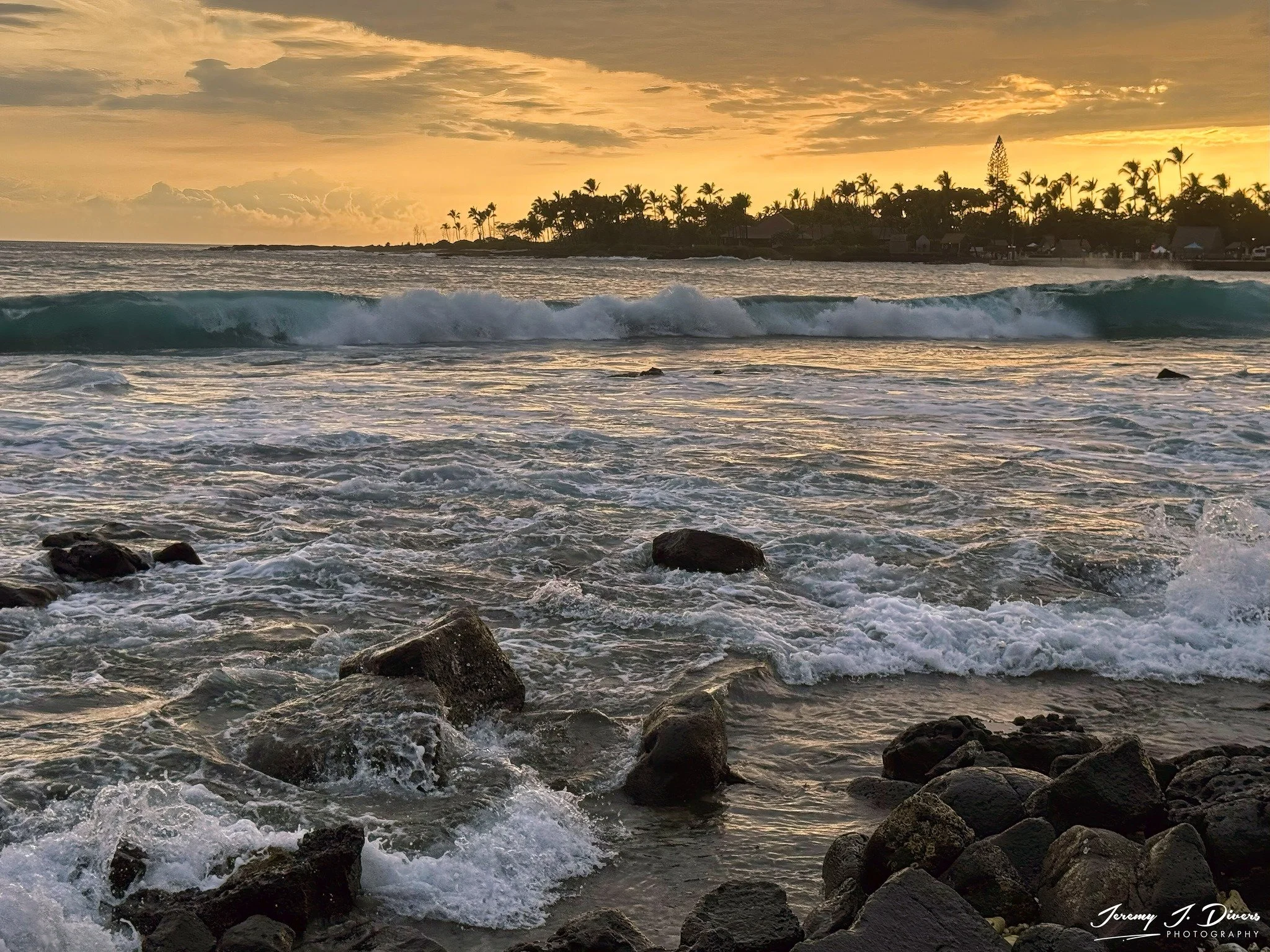"Twilight Waves on Kailua Bay" Kailua-Kona, Hawaii