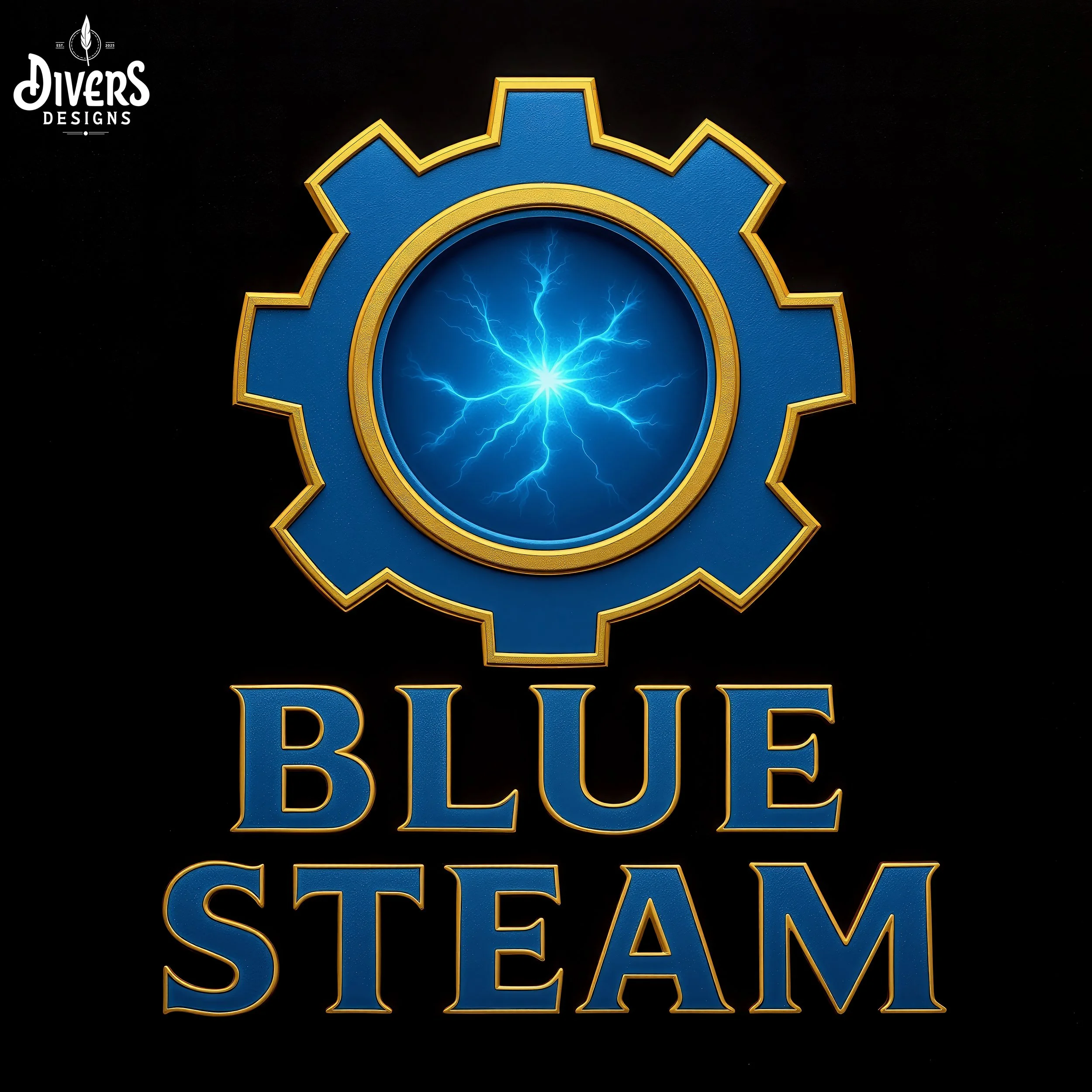 "Blue Steam Logo"