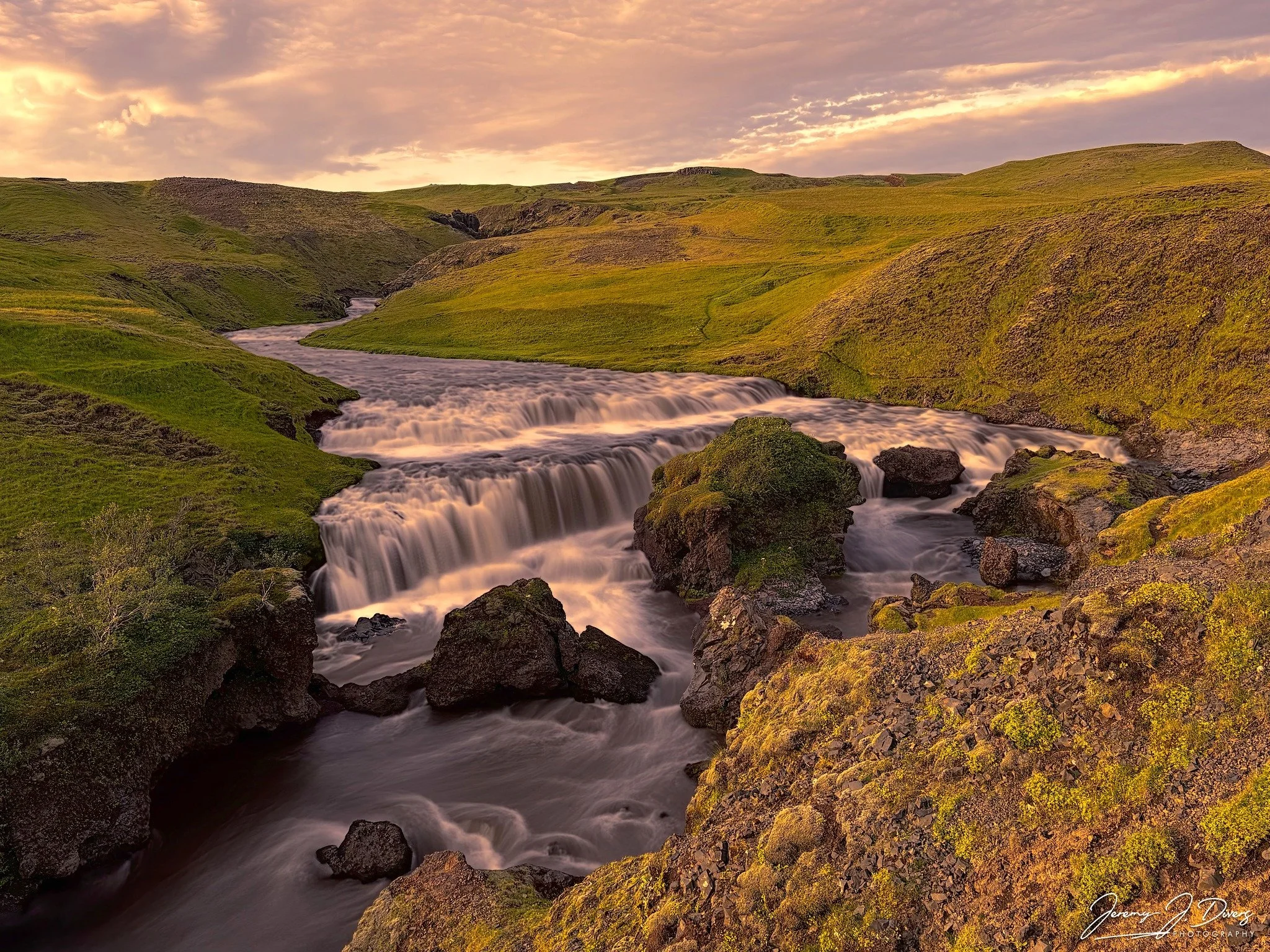 "Magic Hour at Hestavaðsfoss" Fimmvorduhals, Iceland