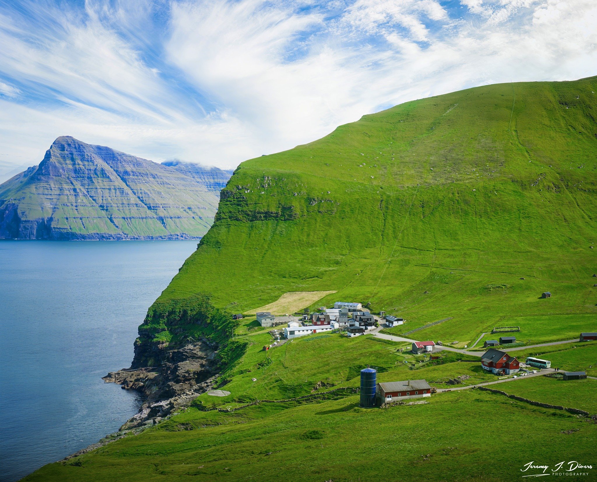 "Trøllanes Village From Afar" Kalsoy, Faroe Islands