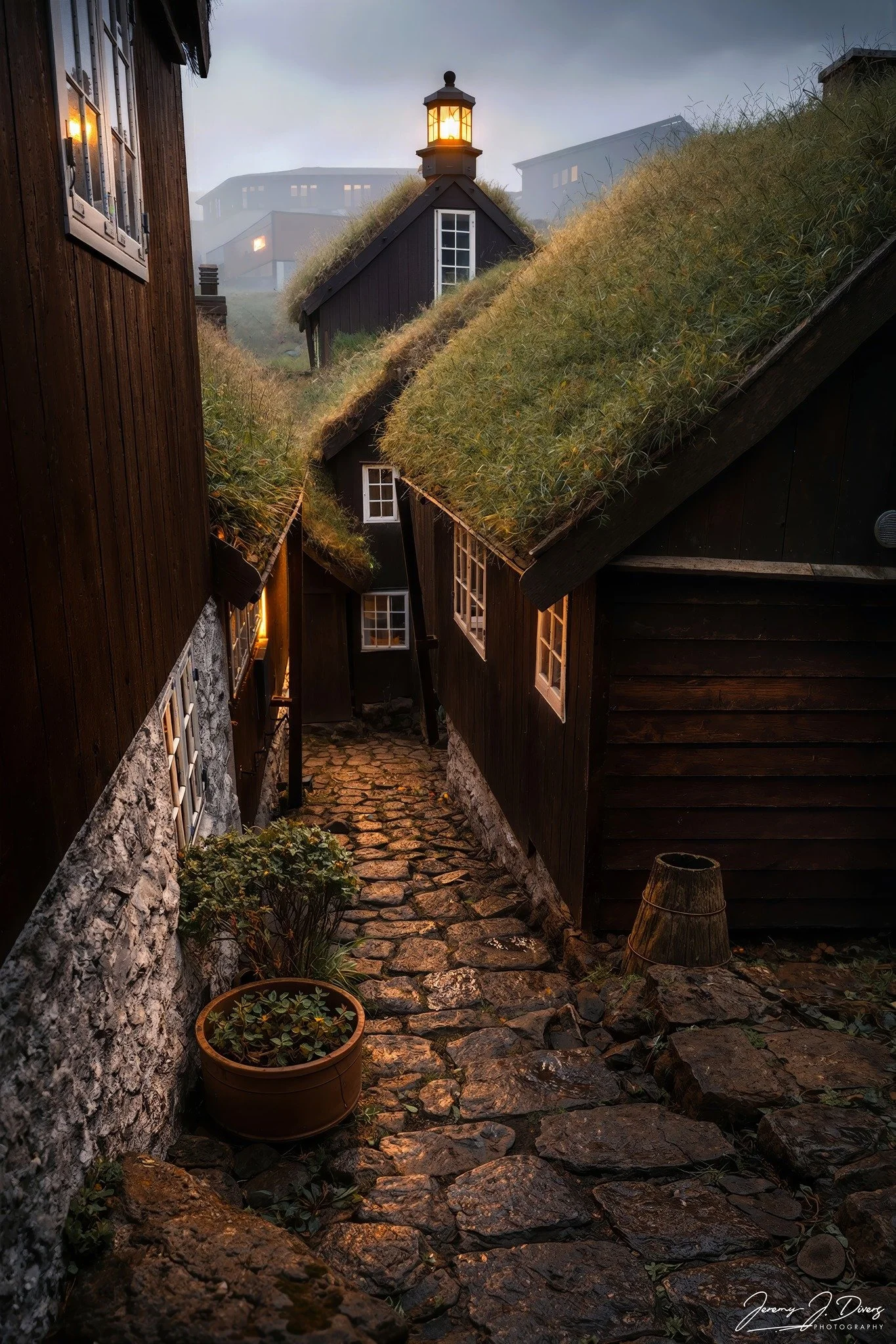 "Lanterns in the Mist" Tórshavn, Faroe Islands.