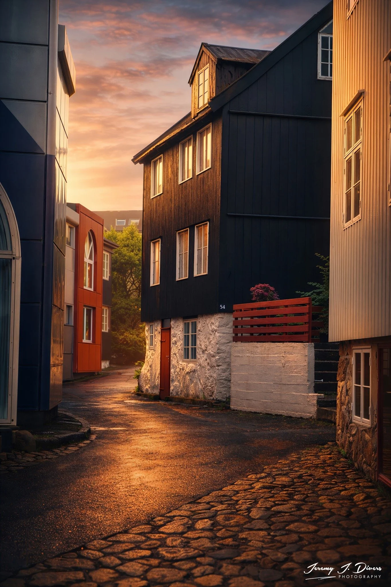 "Sunset Over Tórshavn" (A) Streymoy, Faroe Islands
