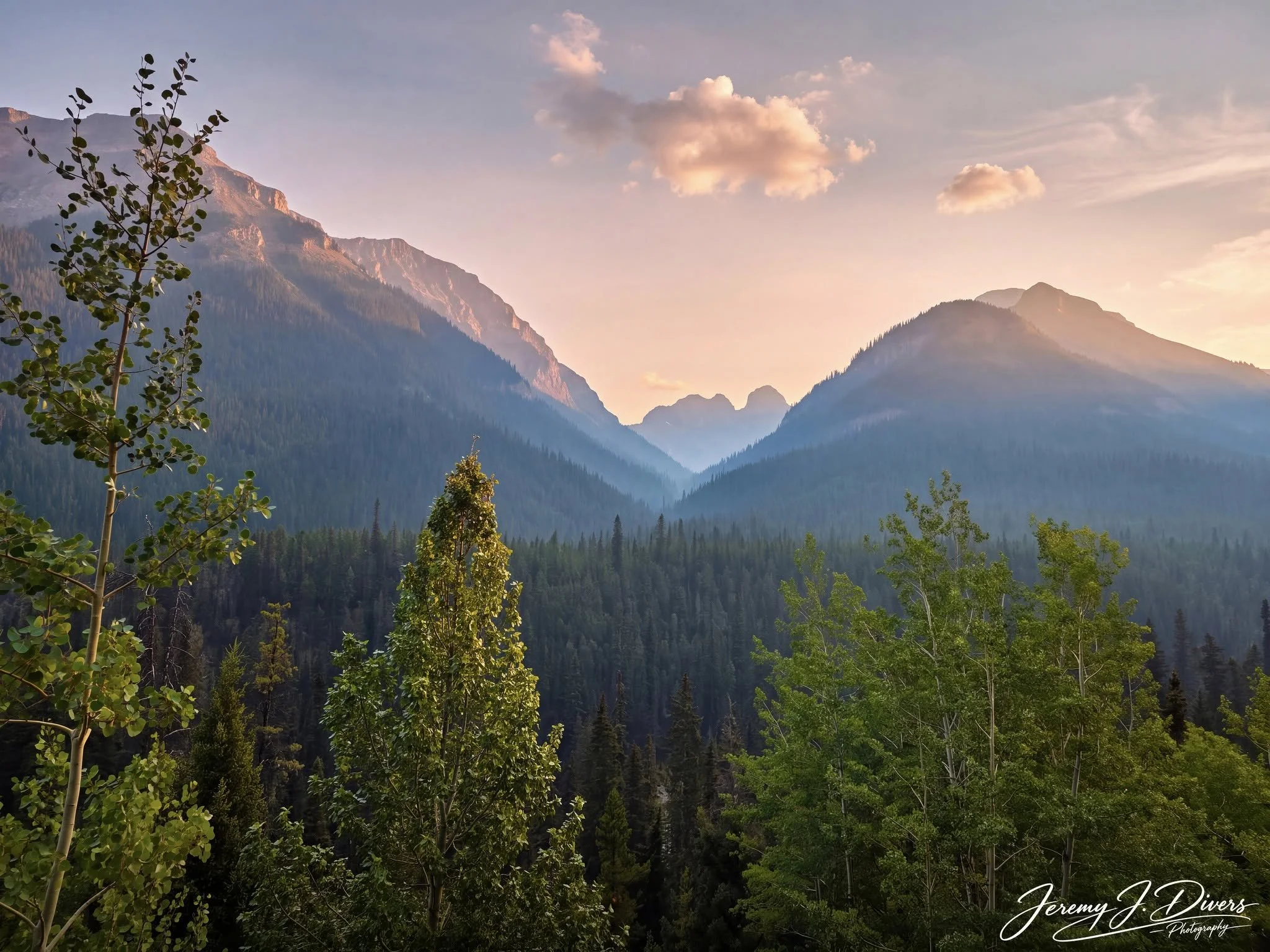 “Where the Mountains Meet the Evening Sky” Banff National Park, Alberta, Canada