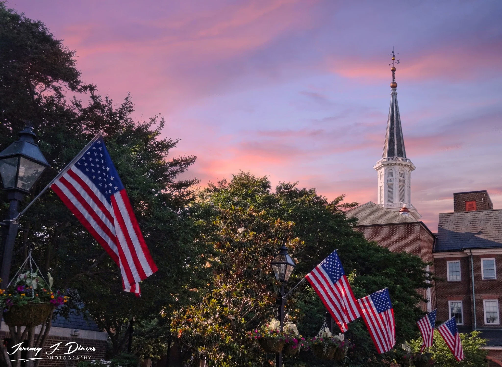 “Stars & Stripes at Sunset” Colonial Williamsburg, Virginia