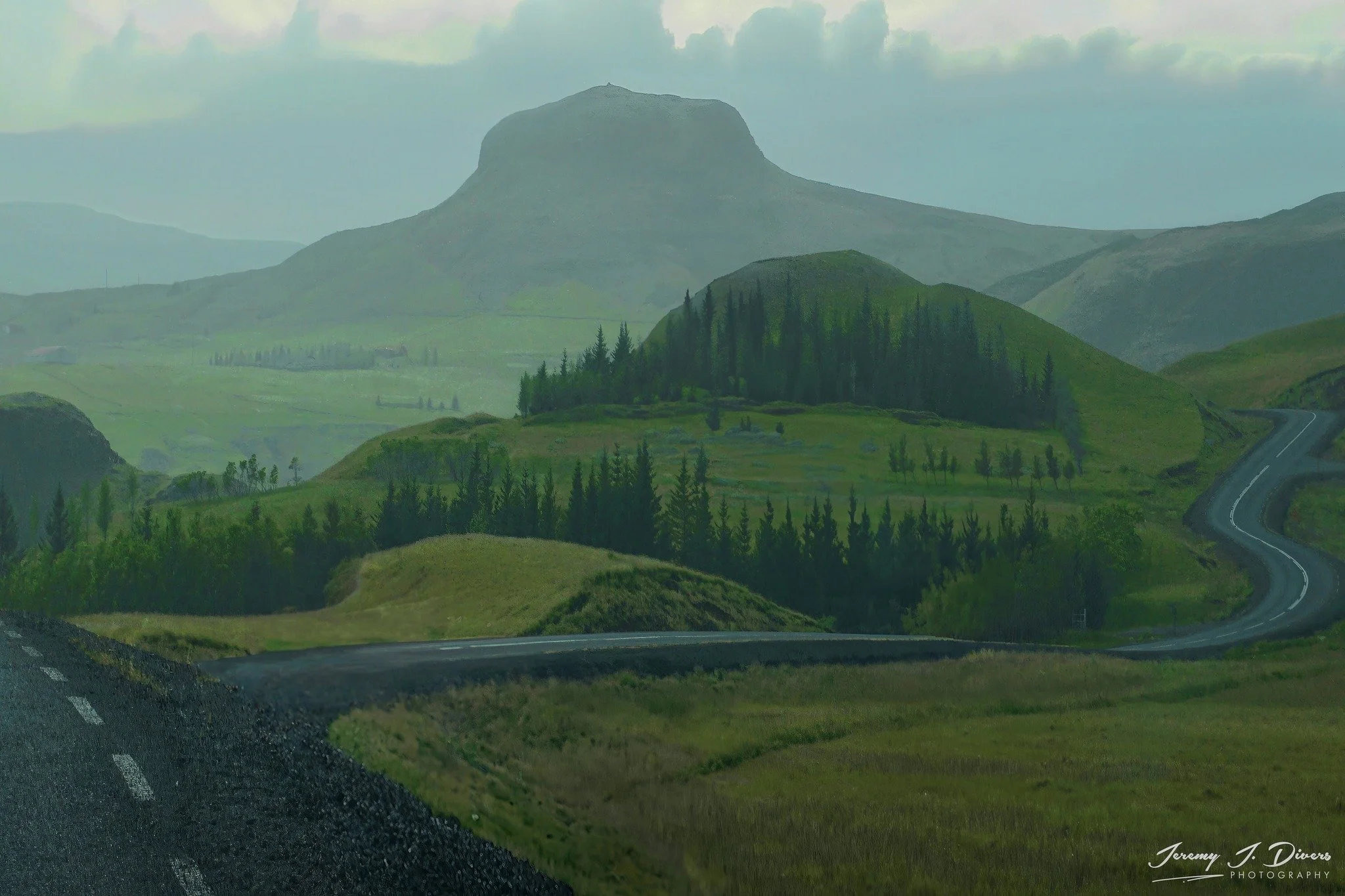 "Winding Road in the Icelandic Hills" Fjaðrárgljúfur, Iceland
