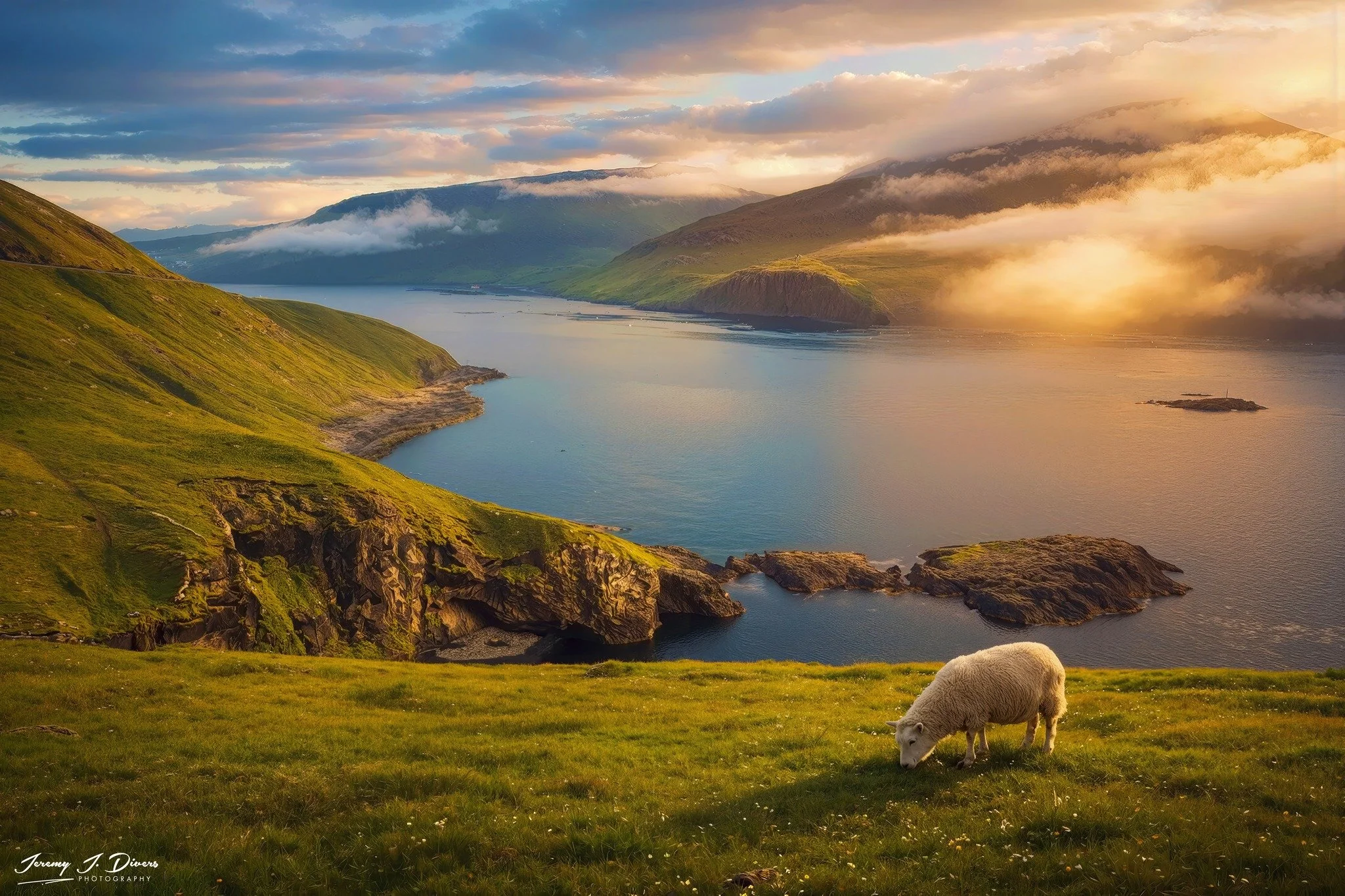 “Grazing at the Edge of the World” Vágar, Faroe Islands